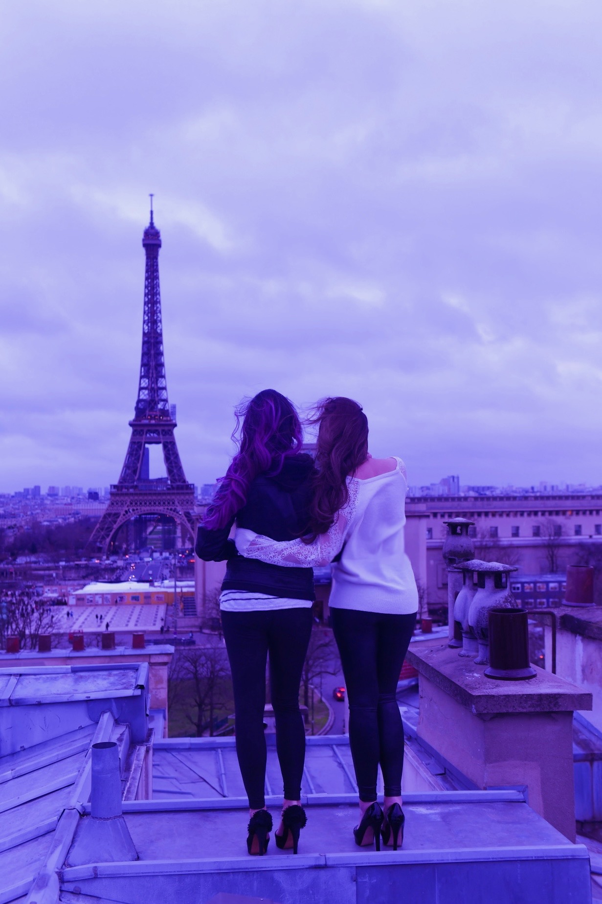 Paris Eiffel Rooftop Lady Luck Be A Lady